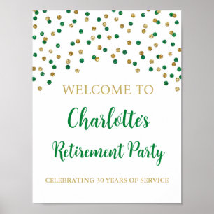 Green Gold Retirement Party 8.5x11 Poster