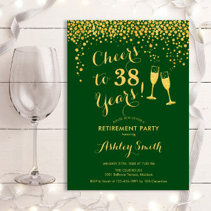 Green Gold Retirement Party Invitation