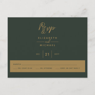 Green Gold RSVP Postcard