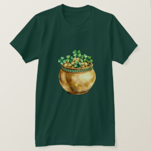 Green Gold Shamrock Pot of Gold T-Shirt