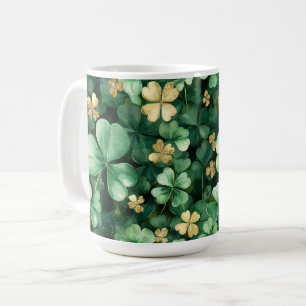 Green Gold Shamrocks St. Patrick's Day   Coffee Mug
