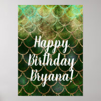 Green & Gold Shimmer Mermaid Fish Scales