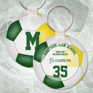 green gold soccer team gifts girls boys sports key ring