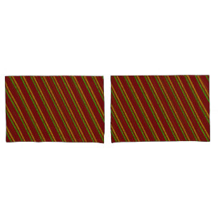 Green & Gold Stripes Glitter Pillowcase