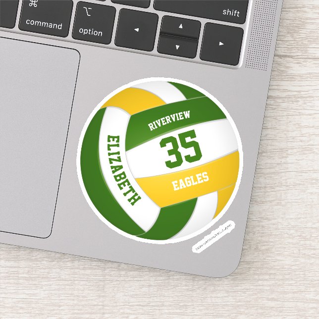 green gold team colours girls boys volleyball (Detail)