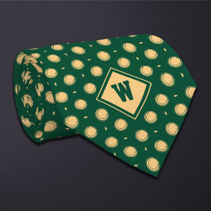 Green Gold Tennis Ball Icon Necktie