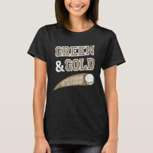 Green & Gold Vibes Hockey Team Fan_2 T-Shirt