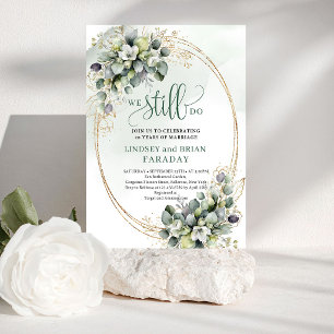 Green Gold Watercolor Eucalyptus We Still Do Invit Invitation