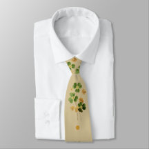 Green Gold Watercolor Shamrock 