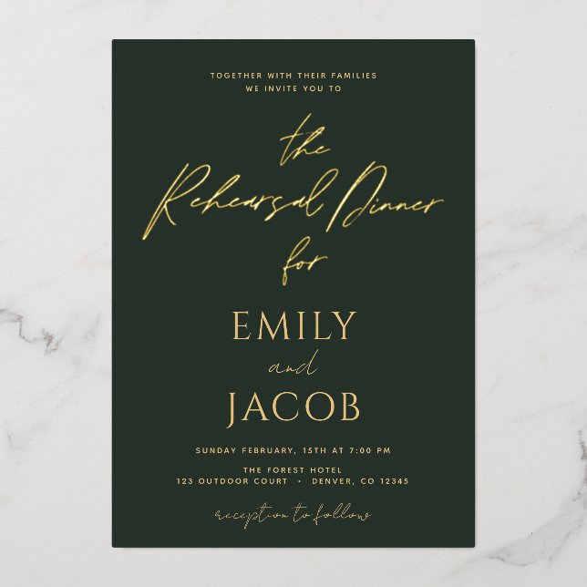 Green Gold Wedding Modern Typography Script (Front)