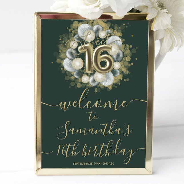 Green Gold Welcome Sign For Sweet 16 Bday (Creator Uploaded)