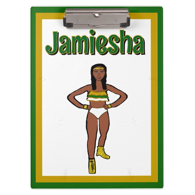 Green Gold White Dancer #1 Clipboard (Front)