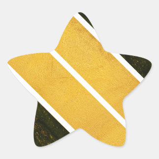 Green Gold White Lines Star Sticker