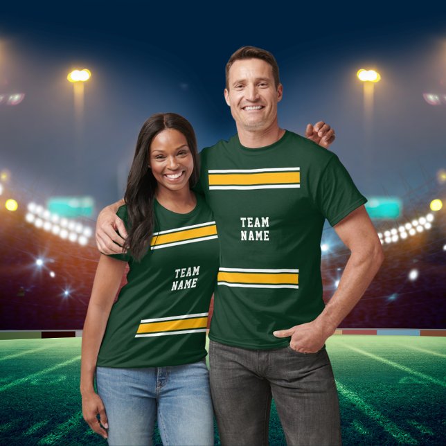 Green Gold White Sports Jersey Team Name Unisex T-Shirt (Green Gold White Sports Jersey Team Name Unisex T-Shirt)