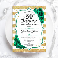Green Gold White Surprise 30th Birthday