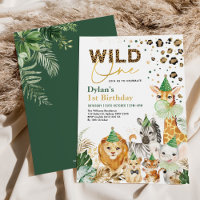 Green Gold Wild One Safari Party Animals Birthday