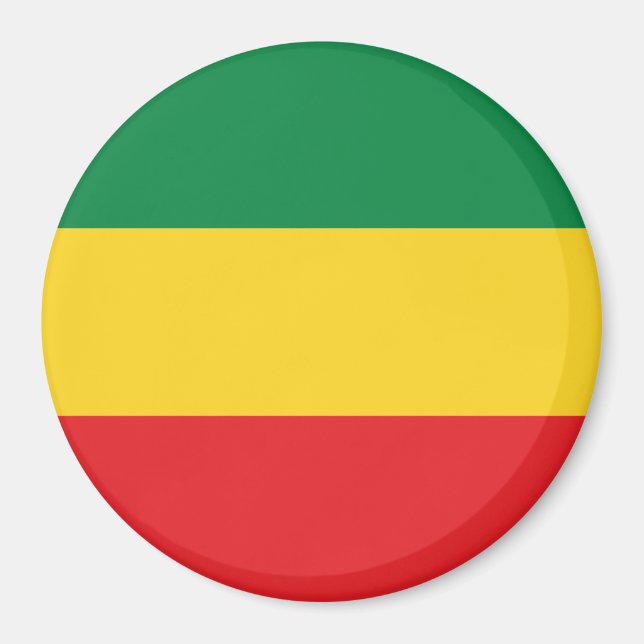 Green, Gold (Yellow) and Red Colors Flag Magnet (Front)