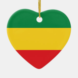 Green, Gold (Yellow) and Red Colours Flag Ceramic Tree Decoration