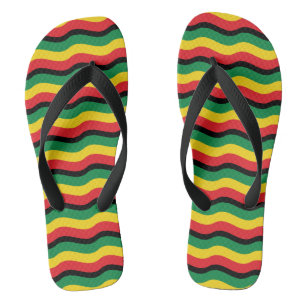 Green, Gold (Yellow) and Red Colours Flag Jandals