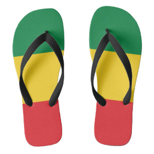 Green, Gold (Yellow) and Red Colours Flag Jandals