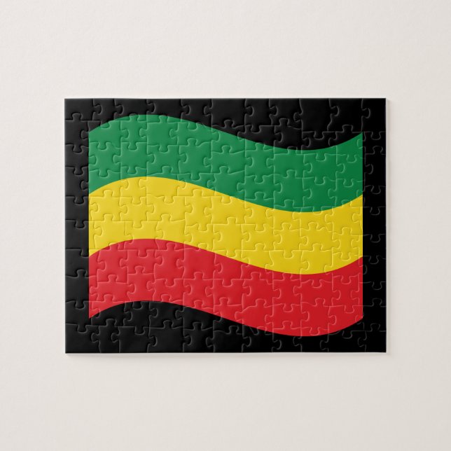Green, Gold (Yellow) and Red Colours Flag Jigsaw Puzzle (Horizontal)