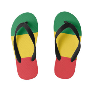 Green, Gold (Yellow) and Red Colours Flag Kid's Jandals
