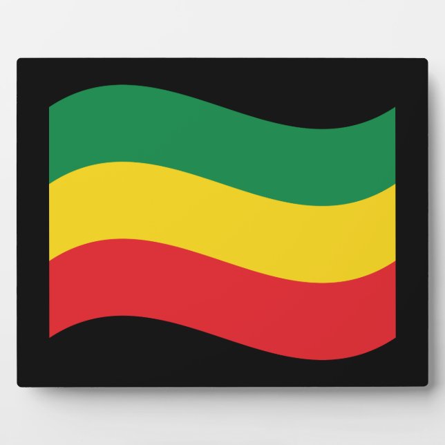 Green, Gold (Yellow) and Red Colours Flag Plaque (Front)