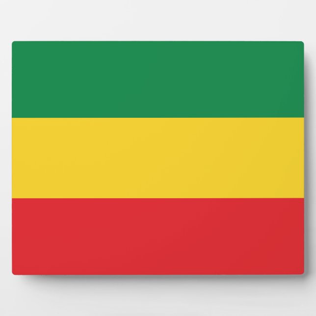 Green, Gold (Yellow) and Red Colours Flag Plaque (Front)