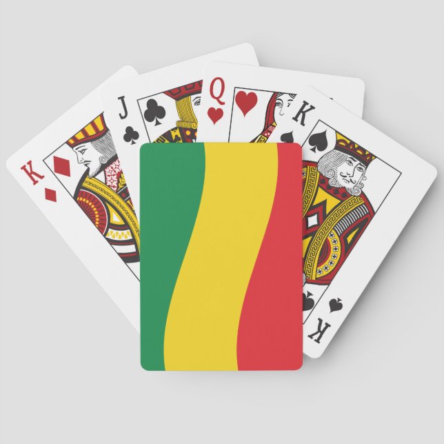 Green, Gold (Yellow) and Red Colours Flag Playing Cards (Back)