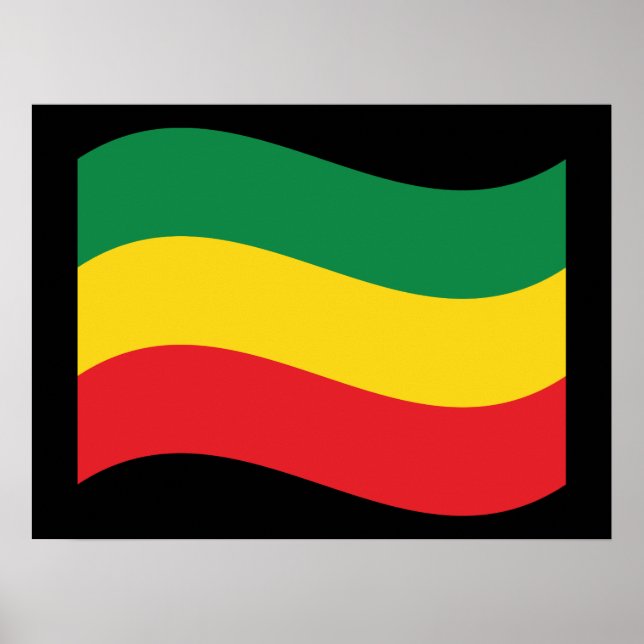 Green, Gold (Yellow) and Red Colours Flag Poster (Front)