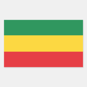 Green, Gold (Yellow) and Red Colours Flag Rectangular Sticker