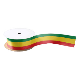 Green, Gold (Yellow) and Red Colours Flag Satin Ribbon