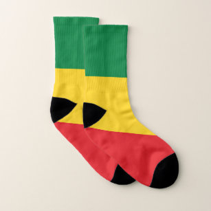 Green, Gold (Yellow) and Red Colours Flag Socks
