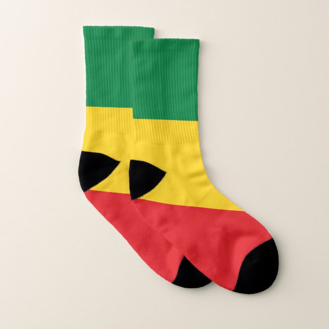 Green, Gold (Yellow) and Red Colours Flag Socks (Pair)