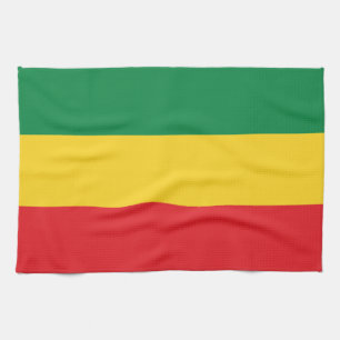 Green, Gold (Yellow) and Red Colours Flag Tea Towel