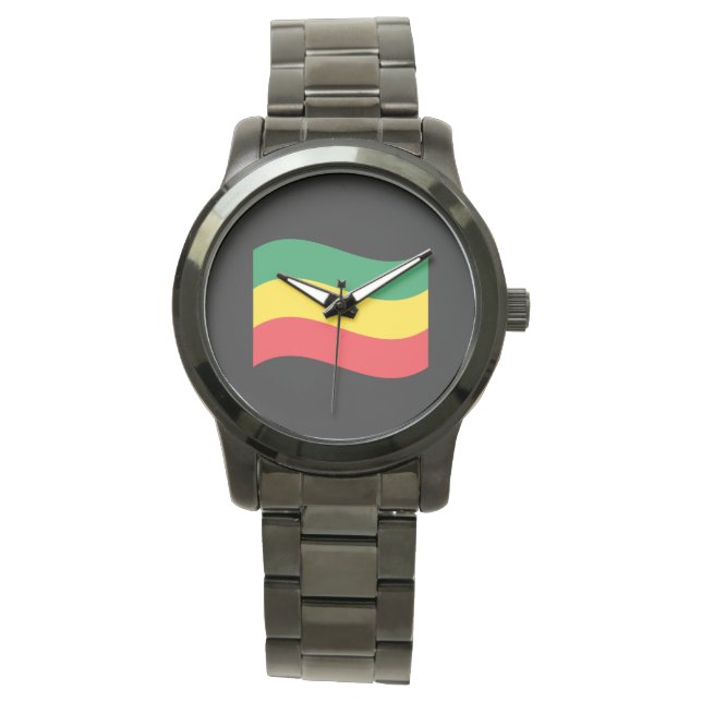 Green, Gold (Yellow) and Red Colours Flag Watch (Front)