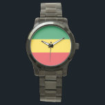 Green, Gold (Yellow) and Red Colours Flag Watch<br><div class="desc">Green,  Gold (Yellow) & Red Flag Colours. 

Vintage Old School Alternative Hip Hop T Shirts Apparel,  Hats,  Stickers,  Smart Phone Cases and more.</div>