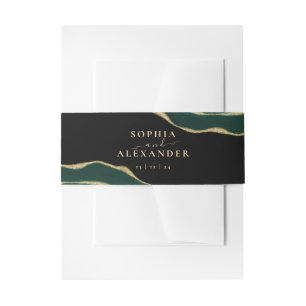 Green golden agate gemstone invitation belly band