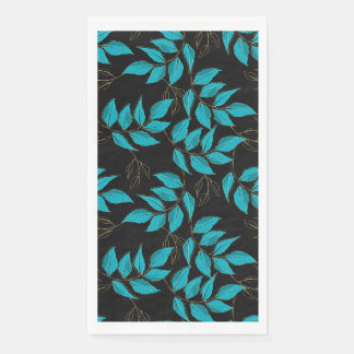 Green golden-edged leaves napkin