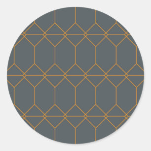 Green, golden, simple, retro, elegant illustration classic round sticker