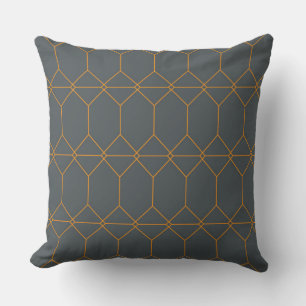 Green, golden, simple, retro, elegant illustration cushion