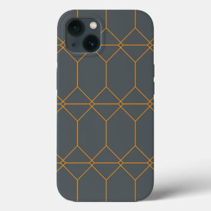 Green, golden, simple, retro, elegant illustration iPhone 13 case