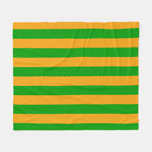 Green Golden Striped Pattern For Christmas Fleece Blanket