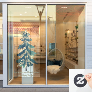 Green Golden Watercolor Christmas Trees