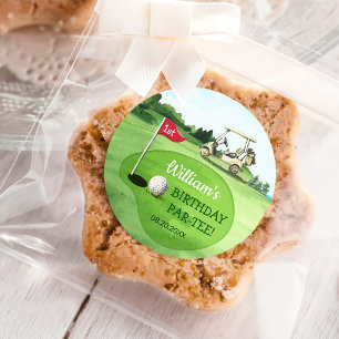 Green Golf 1st Birthday Par-tee Classic Round Sticker