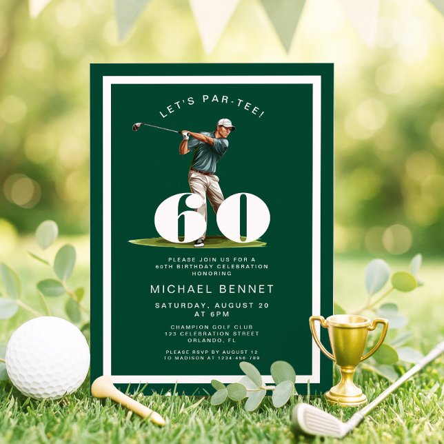 Green Golf 60th Birthday Invitation (Green Golf 60th Birthday Invitation)