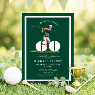 Green Golf 60th Birthday Invitation