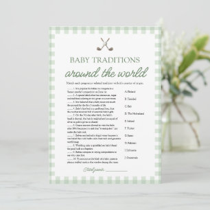 Green Golf Baby Traditions Around The World Game Invitation