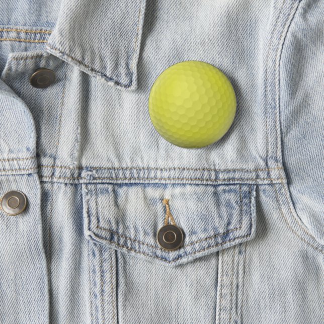 Green Golf Ball 6 Cm Round Badge (In Situ)