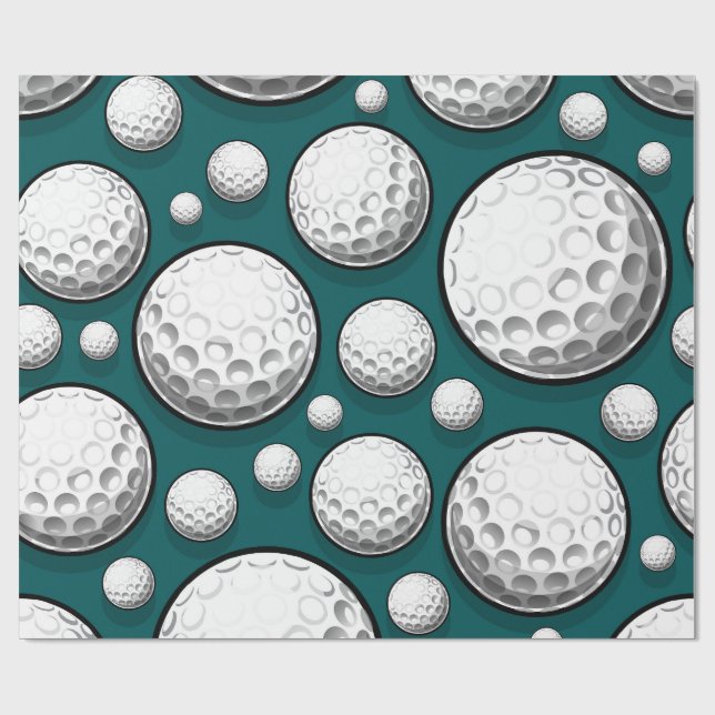 Green Golf Balls  Wrapping Paper (Flat)